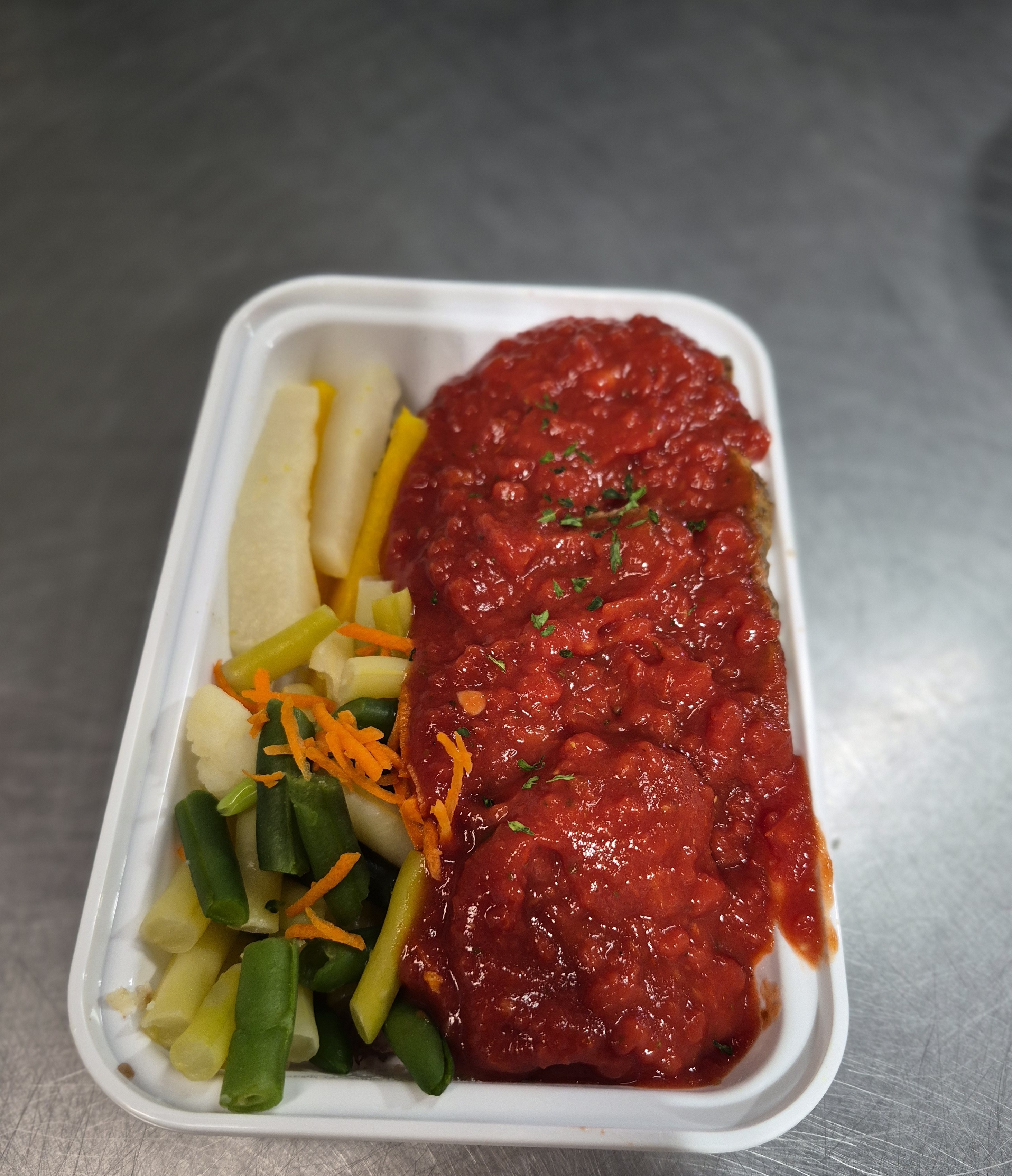 Pain de viande de bœuf à l’italienneLégumes uniquement